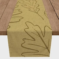 90" Large Leaf Pattern Cotton Twill Runner