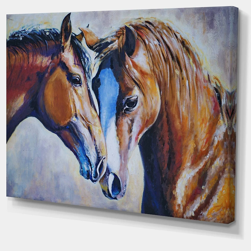 Designart - Brown Amorous Horses