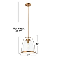 Hello Honey® 5.7ft. Metal & Glass Ceiling Light