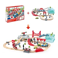 Hape Wooden City Train Bucket Set