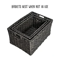 Honey Can Do Black Nesting Rectangle Maize Baskets, 3ct.