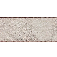 3.5" x 15ft. Blush Jacquard Scroll Wired Ribbon by Celebrate It®