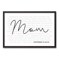Mom Proverbs Verse Black Framed Canvas