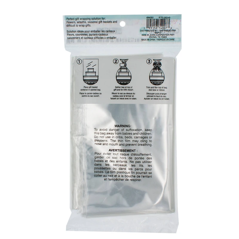12 Packs: 24 ct. (288 total) Clear Basket Gift Bags by Celebrate It