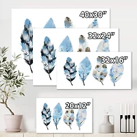 Designart - Blue Boho Feathers I