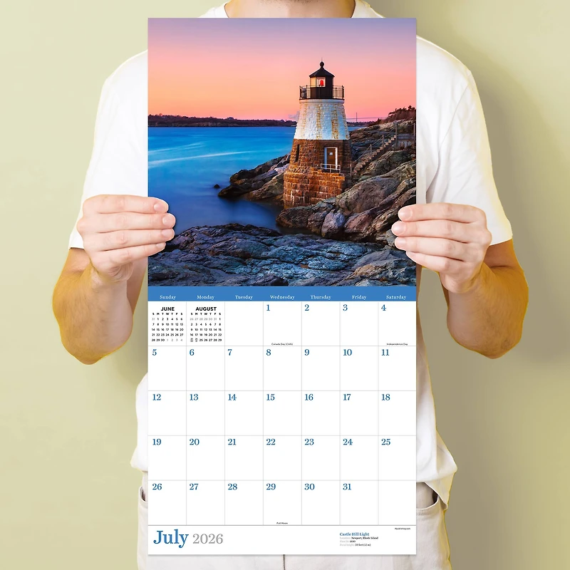 2026 Lighthouses Wall Calendar