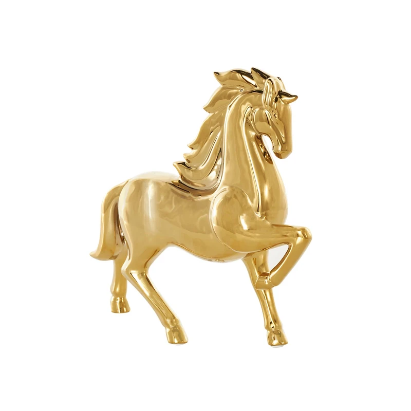 12" Ceramic Prancing Horse Sculpture