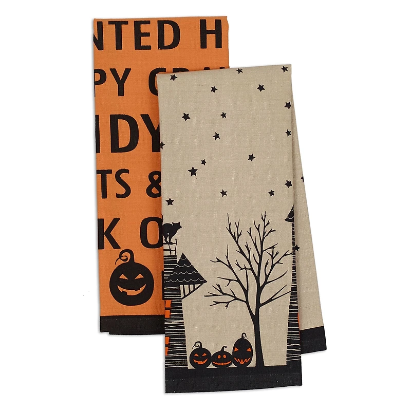 DII® Haunted Hollow Printed Dishtowels Set