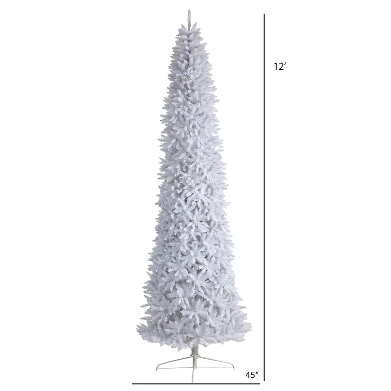 12ft. Unlit Slim White Artificial Christmas Tree