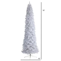 12ft. Unlit Slim White Artificial Christmas Tree
