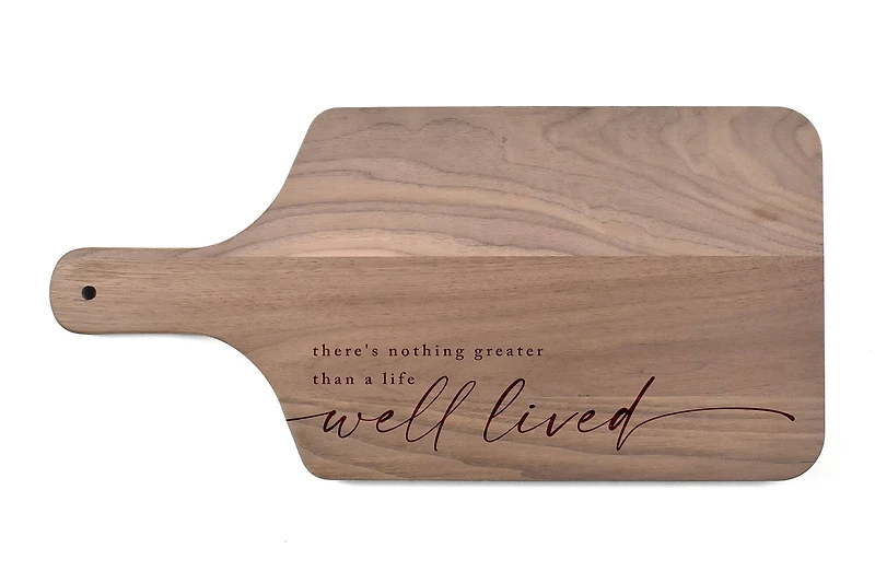Life Well Lived 17" x 8" Walnut Paddle Cutting Board
