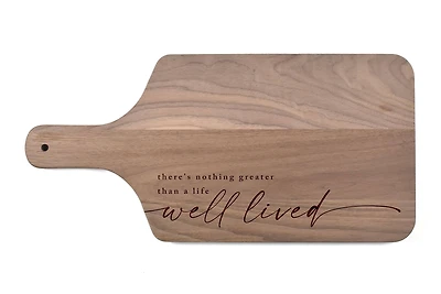 Life Well Lived 17" x 8" Walnut Paddle Cutting Board