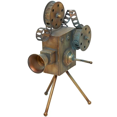 The Novogratz 16" Brown Metal Decorative Camera Film Sculpture