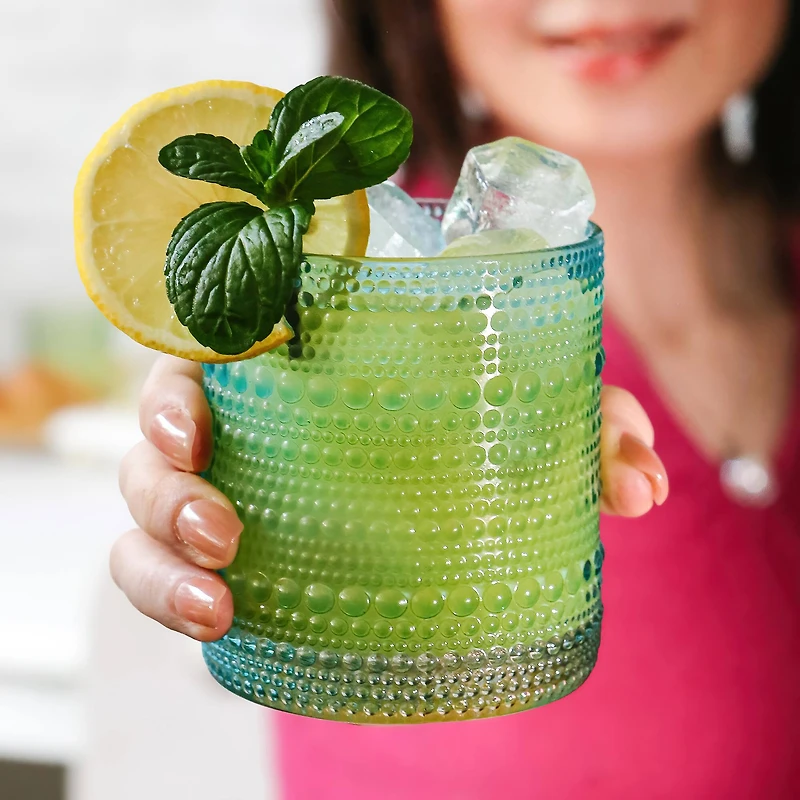 Kate Aspen® 10oz. Textured Beaded Aqua Glasses, 6ct.