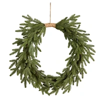 24" Pre-Lit Holiday Christmas Cascading Pine Wreath