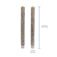 10.5" Frosted Birch LED Wax Taper Candles, 2ct. by Ashland®