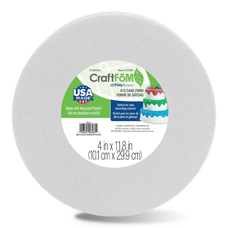 FloraCraft® CraftFōM Round Cake Form White