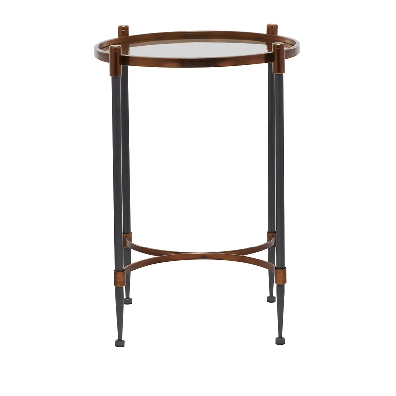 25" Black Iron Traditional Accent Table