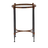 25" Black Iron Traditional Accent Table