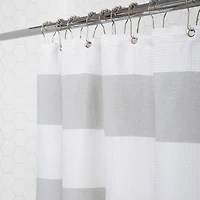 Elle Décor Gray Jacquard Weave Shower Curtain