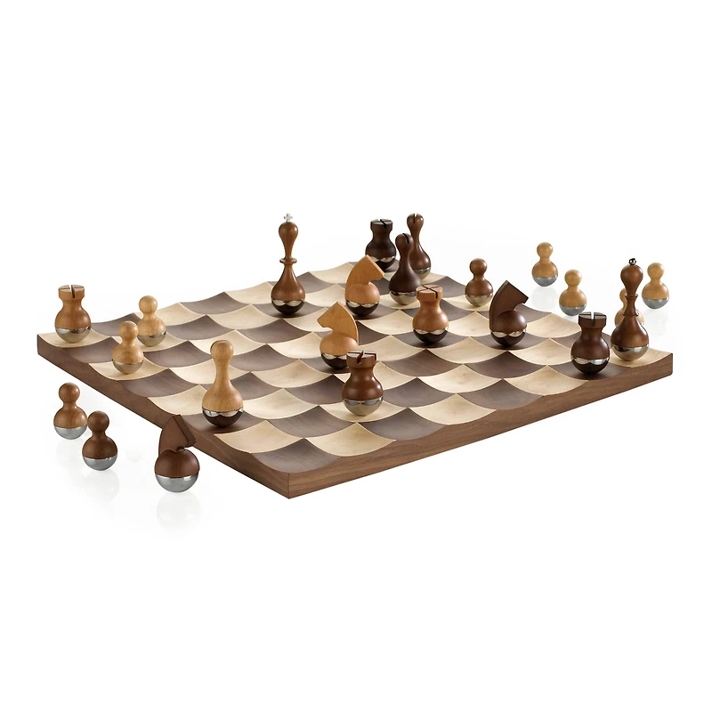 Umbra Walnut Wobble Chess Set