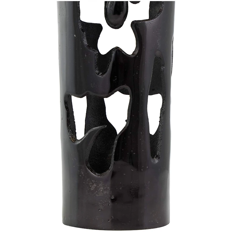 31" Black Aluminum Drip Vase with Melting Designed Body