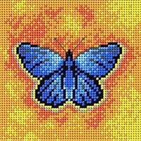 Orchidea Peacock Butterfly Gobelin Canvas for Halfstitch