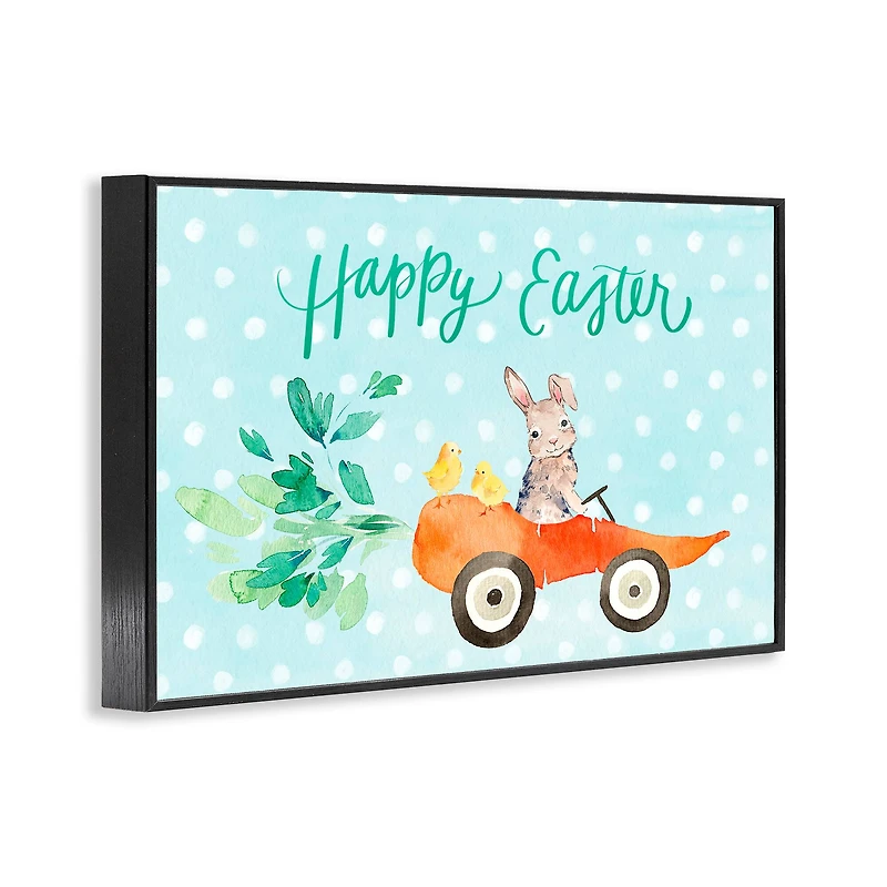 Stupell Industries Easter Carrot Car Bunny Framed Giclée Wall Art
