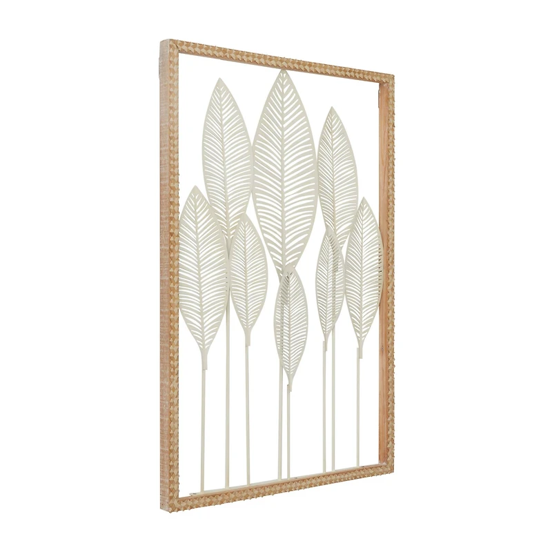 White Wood Coastal Wall Decor, 32" x 22" x 1"