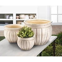 Antique Stone Planter Set