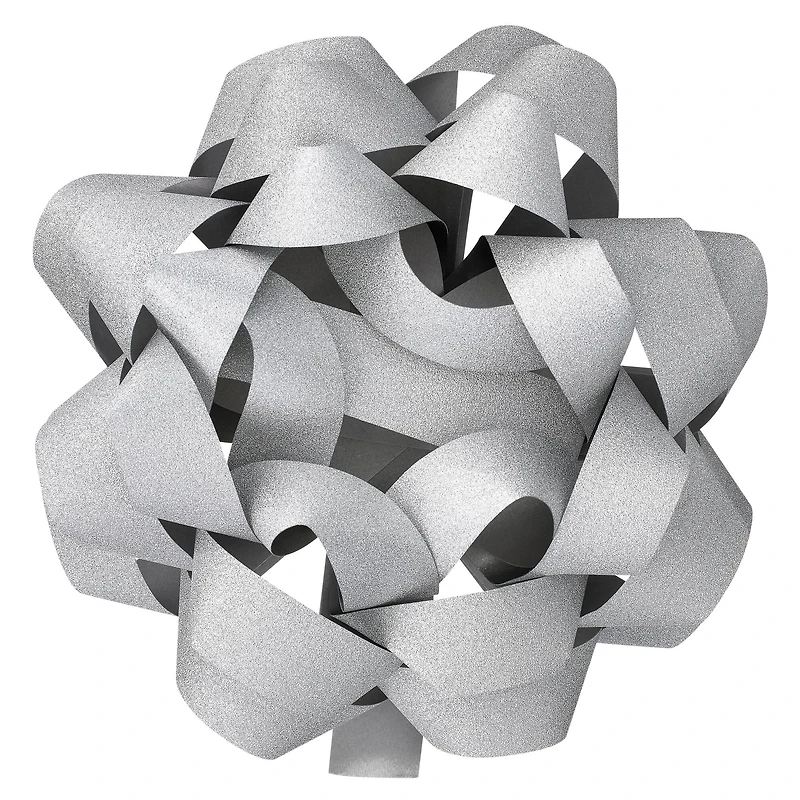5.75" Silver Glitter Gift Bow By Celebrate It™