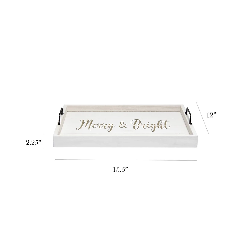 Elegant Designs™ 15.5" Merry & Bright Serving Tray with Handles