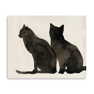 Two Black Cats Canvas Giclee