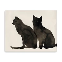Two Black Cats Canvas Giclee