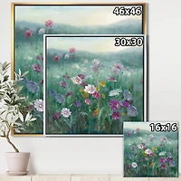 Designart - Flower field - Floral Farmhouse Framed Canvas