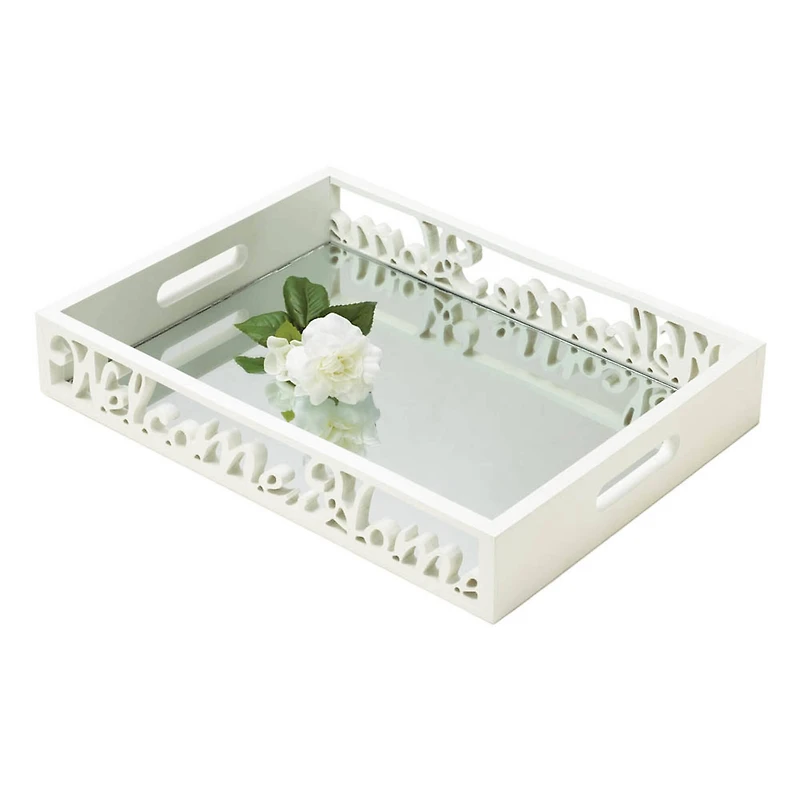16" Welcome Home Mirror Tray