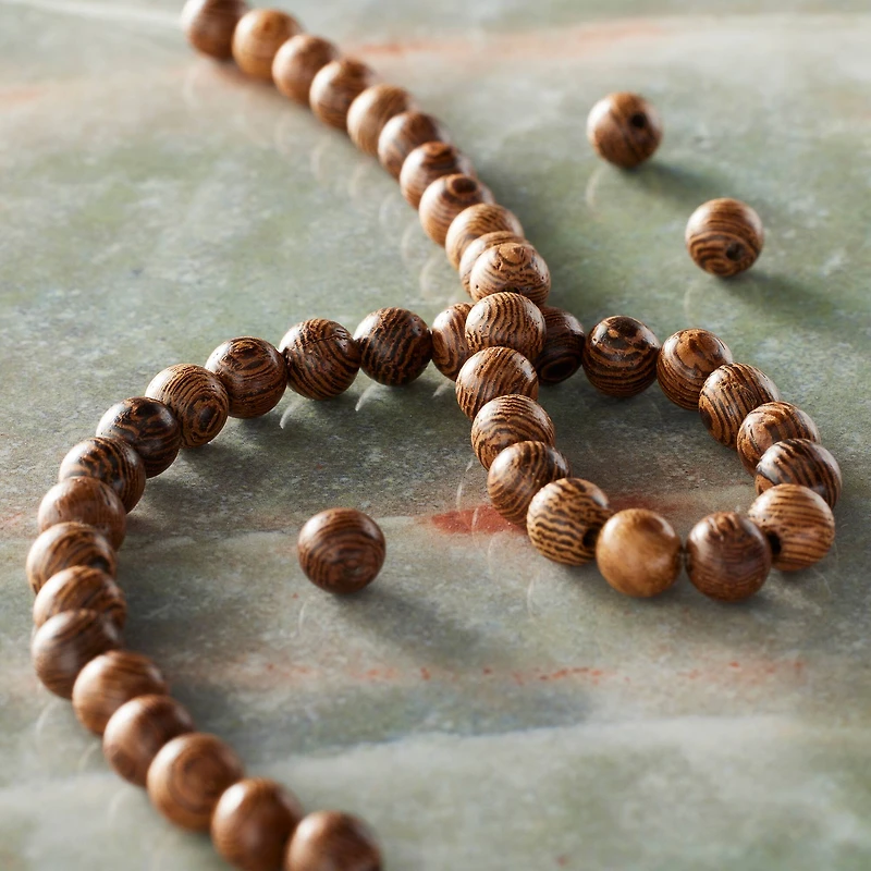 Natural Brown Wood Round Beads, 5.5mm by Bead Landing®
