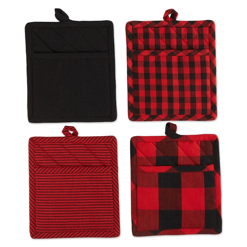 DII® Red & Black Potholder Set