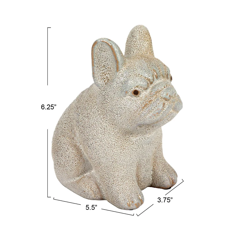 Hello Honey® 6.25" White Terra Cotta French Bulldog Figurine