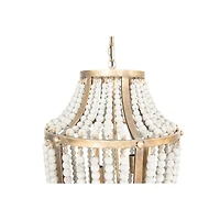 Hello Honey® 27" Metal Chandelier With White Wooden Beads