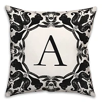 Black & White Monogram Indoor/Outdoor Pillow