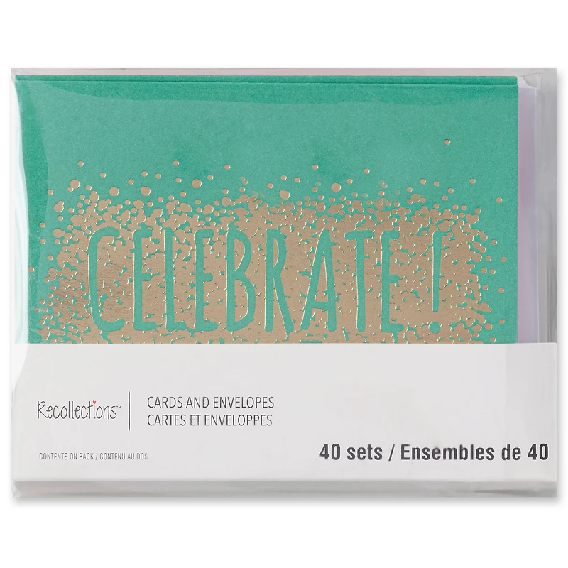 Gold Celebrate Cards & Envelopes by Recollections™, 4.25" x 5.5"