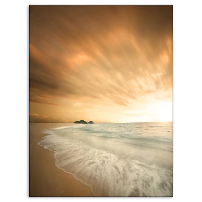 Designart - Beautiful Brown Beach at Sunset