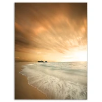 Designart - Beautiful Brown Beach at Sunset