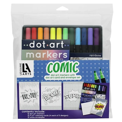 Leisure Arts® Dot Art Markers Comic Card and Envelope Set