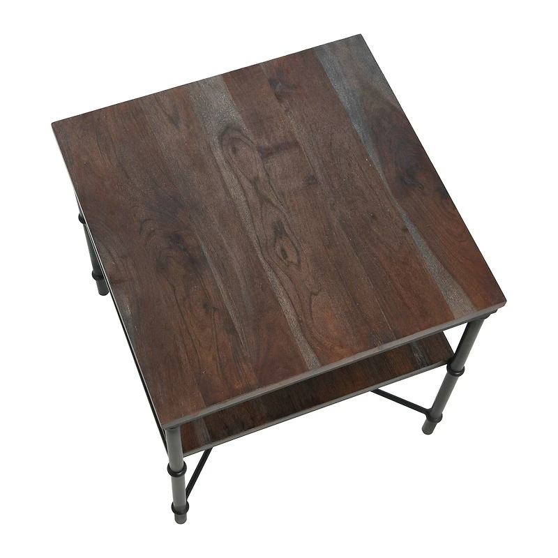 Hello Honey® 24" Saratoga Rustic Wood & Metal End Table