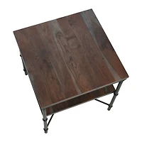 Hello Honey® 24" Saratoga Rustic Wood & Metal End Table
