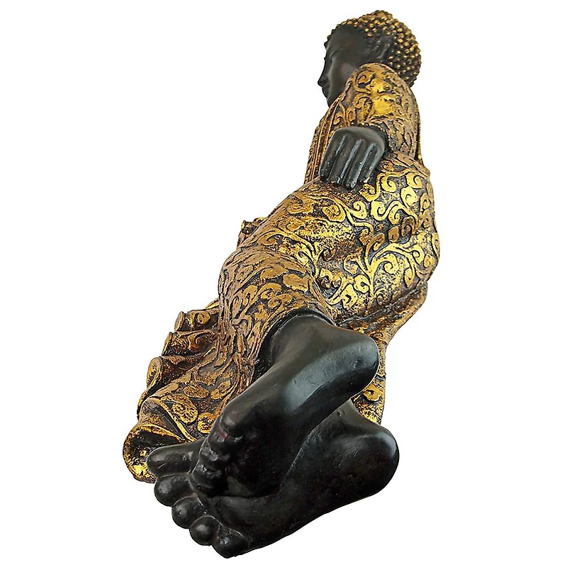 Design Toscano 32.5" The Golden Kiss Reclining Buddha Statue