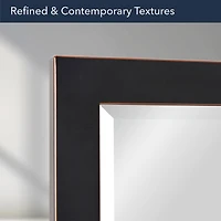 Head West Bronze Stainless Steel Beveled 30" x 40" Framed Accent Vanity Mirror