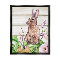Stupell Industries Spring Flower Garden Country Rabbit Floater Framed Art